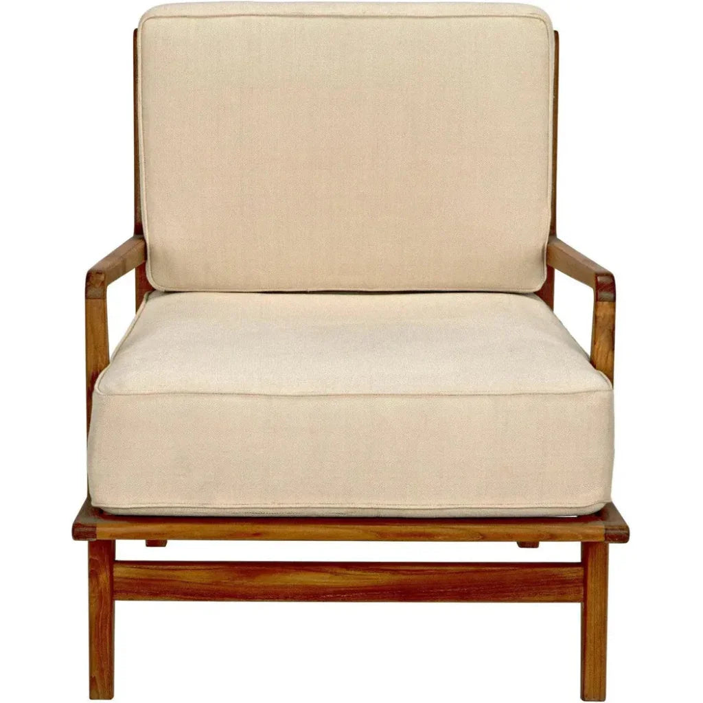 Allister Teak Wood and Rattan Arm Chair - LOOMLAN - Noir - Accent Chairs
