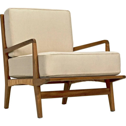 Allister Teak Wood and Rattan Arm Chair - LOOMLAN - Noir - Accent Chairs