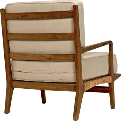 Allister Teak Wood and Rattan Arm Chair - LOOMLAN - Noir - Accent Chairs