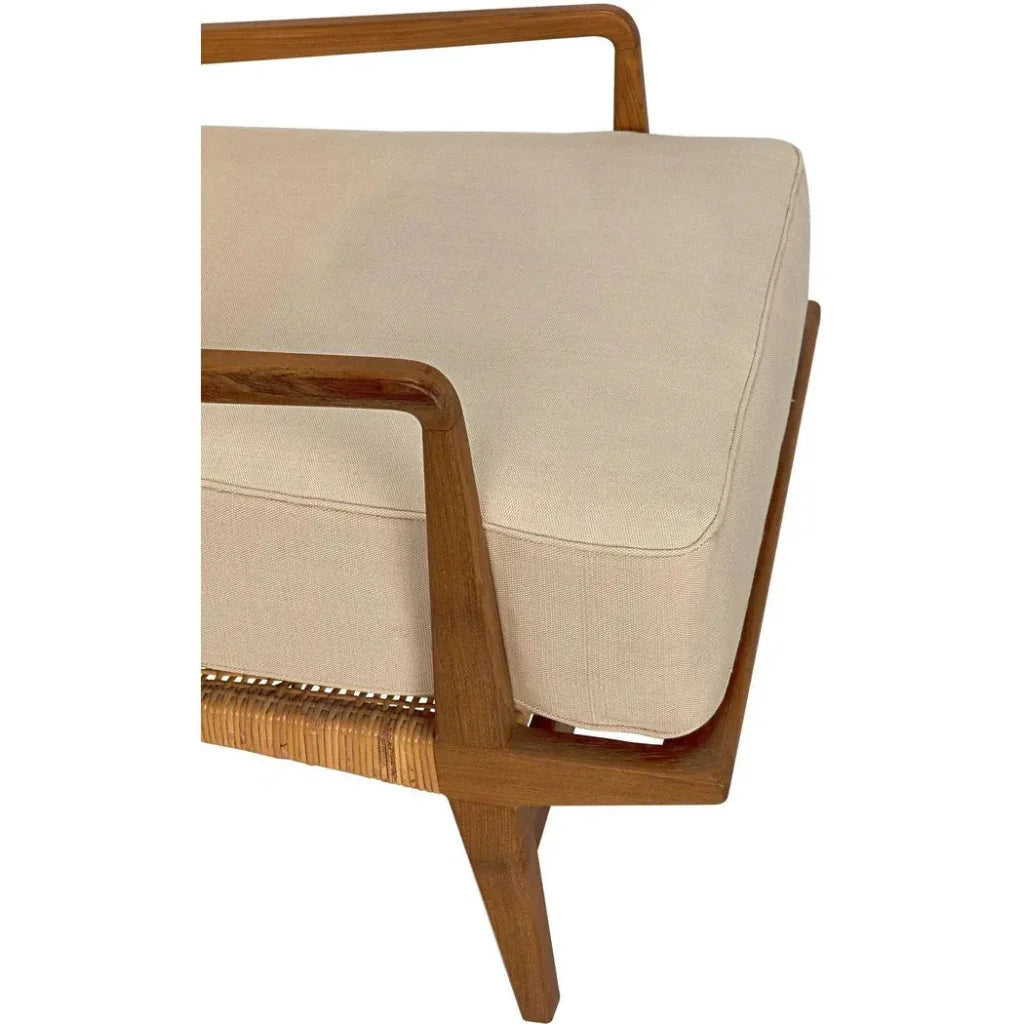 Allister Teak Wood and Rattan Arm Chair - LOOMLAN - Noir - Accent Chairs