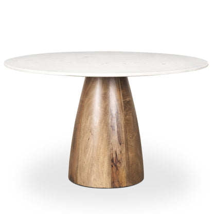 Allyson Marble Top Round Dining Table-Dining Tables-Mercana-Whte Marble | 48"-LOOMLAN