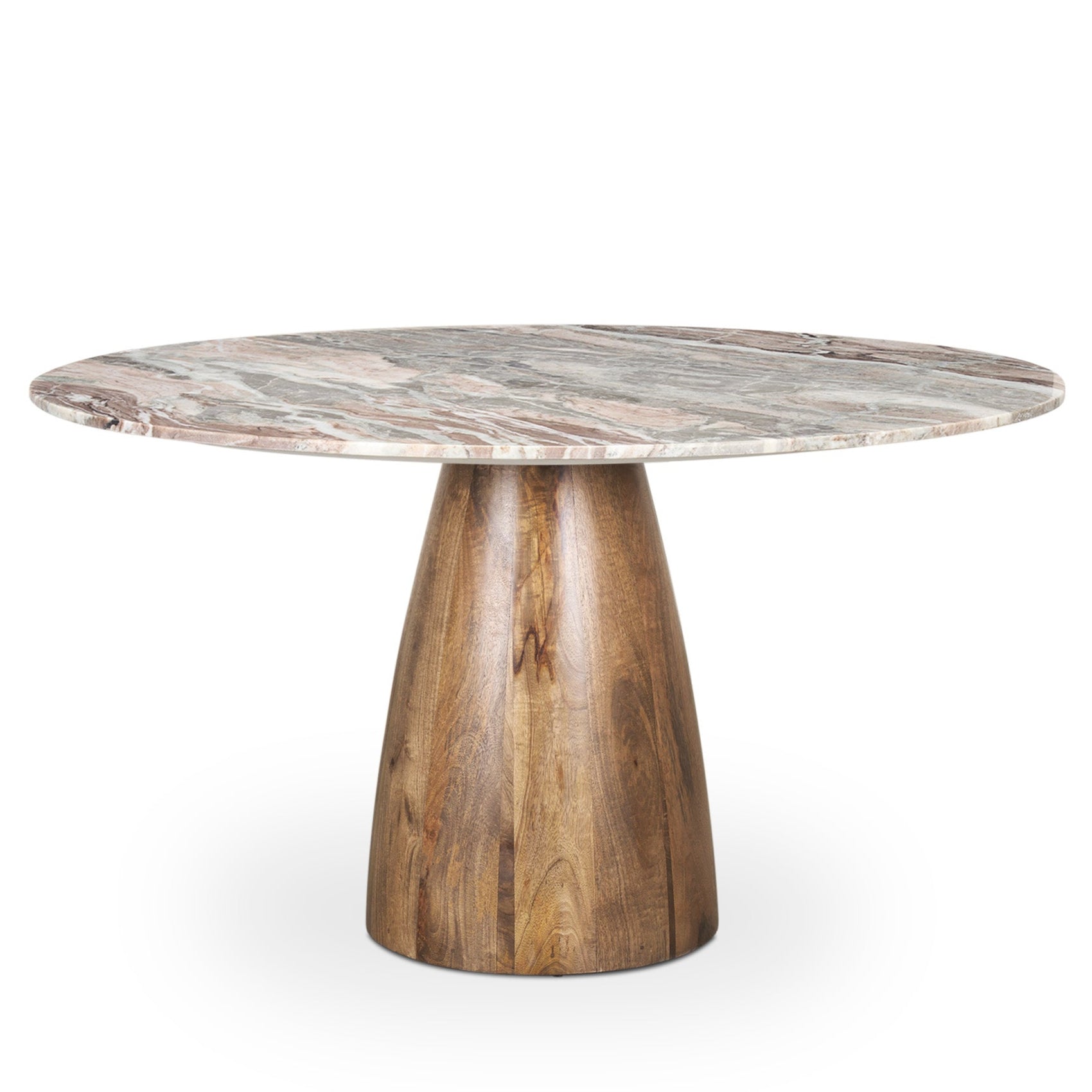 Allyson Marble Top Round Dining Table-Dining Tables-Mercana-Pink Marble | 54"-LOOMLAN