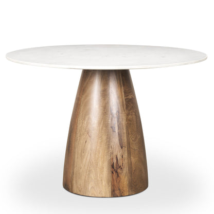 Allyson Marble Top Round Dining Table-Dining Tables-Mercana-Whte Marble | 42"-LOOMLAN