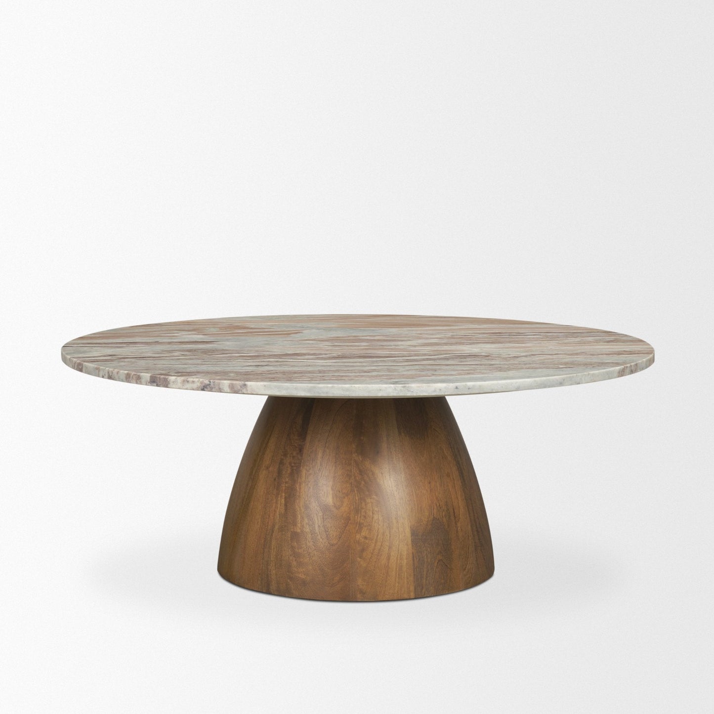 Allyson Pink Marble Top Round Coffee Table