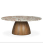Allyson Pink Marble Top Round Coffee Table