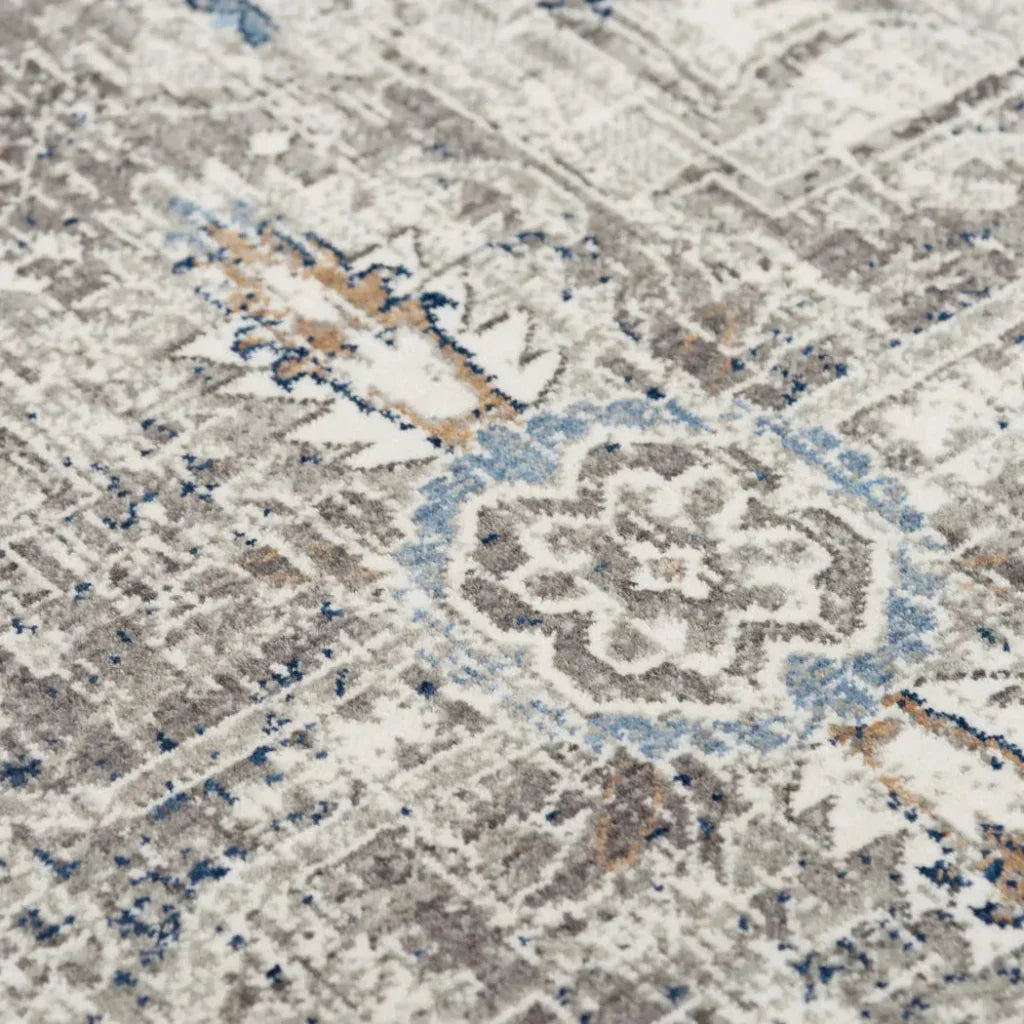 Alma Medallion Dark Gray Large Area Rugs - LOOMLAN - LOOMLAN - Area Rugs