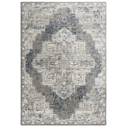 Alma Medallion Dark Gray Large Area Rugs - LOOMLAN - LOOMLAN - Area Rugs