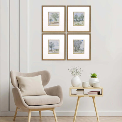 Along the Way Wood Blue Framed Wall Art 4PC
