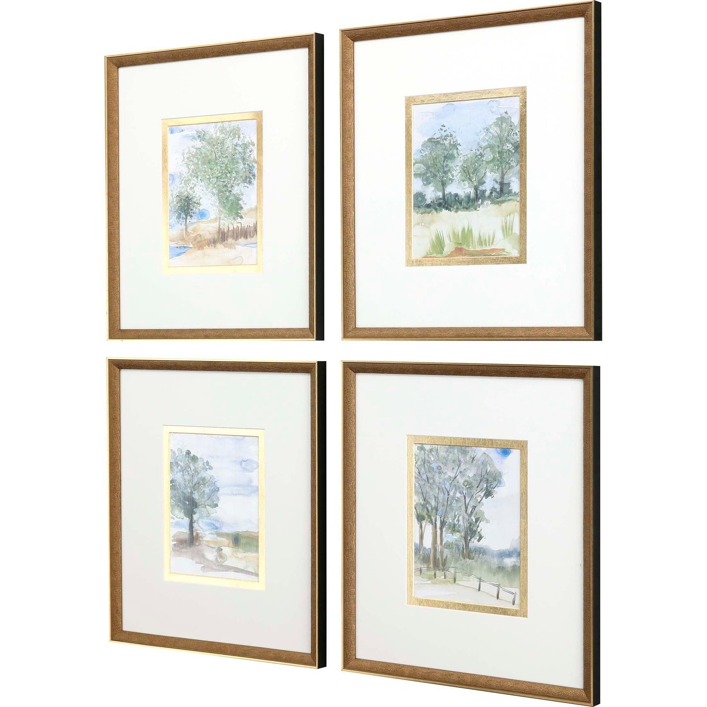 Along the Way Wood Blue Framed Wall Art 4PC