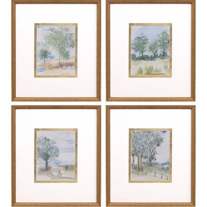 Along the Way Wood Blue Framed Wall Art 4PC