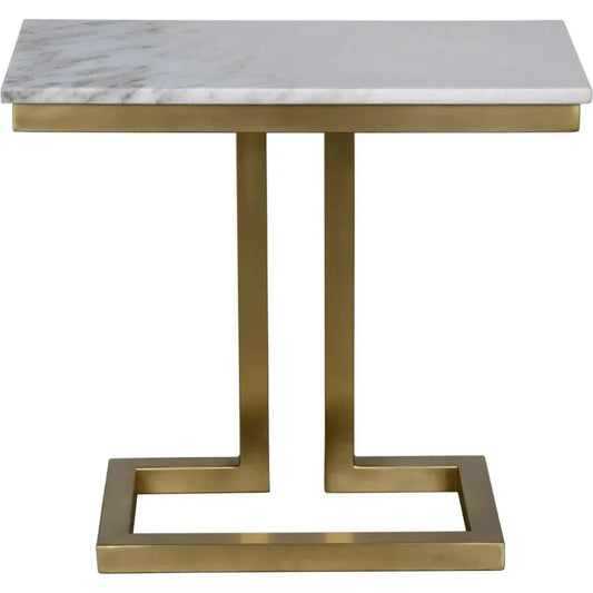 Alonzo Rectangle Marble Top Side Table