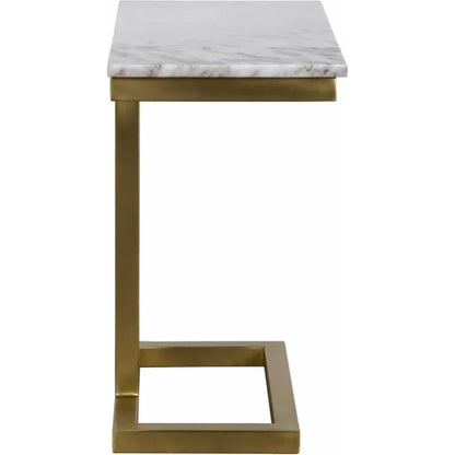 Alonzo Rectangle Marble Top Side Table