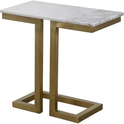 Alonzo Rectangle Marble Top Side Table