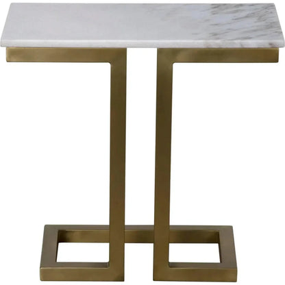Alonzo Rectangle Marble Top Side Table