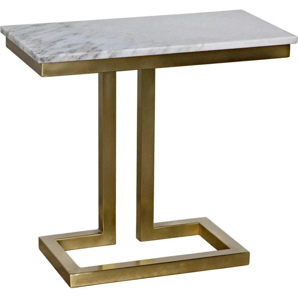 Alonzo Rectangle Marble Top Side Table