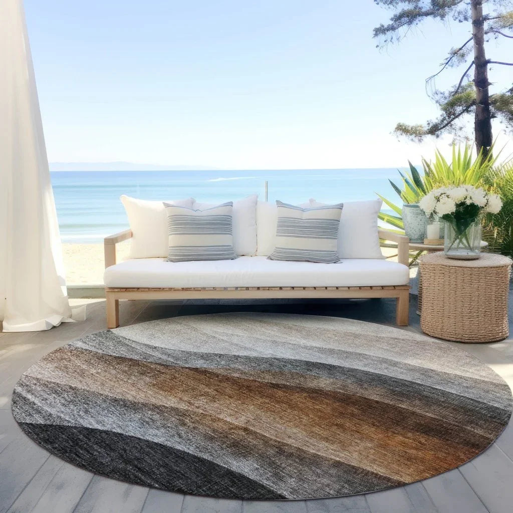 Alora Brown Washable Indoor - Outdoor Rug - LOOMLAN - LOOMLAN Rugs - Outdoor Rugs