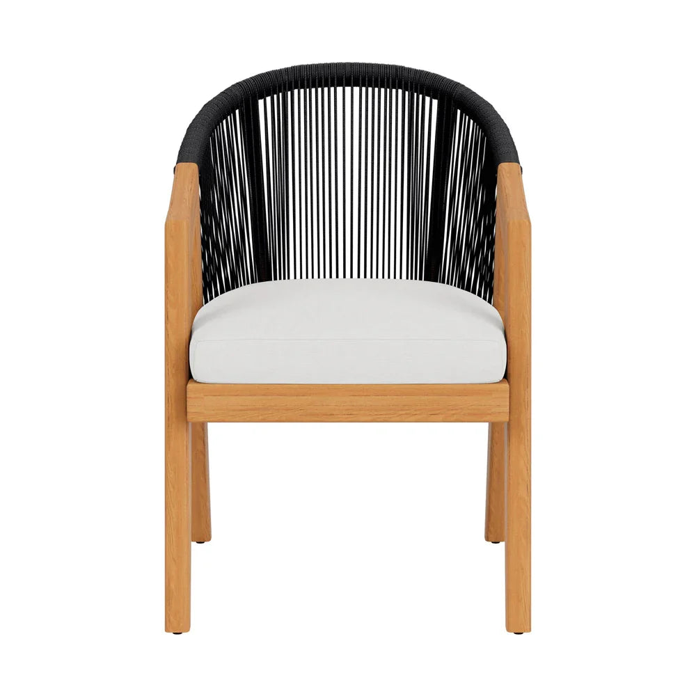 Alpine Teak Wooden Outdoor Dining Armchair-Outdoor Dining Chairs-Lloyd Flanders-LOOMLAN