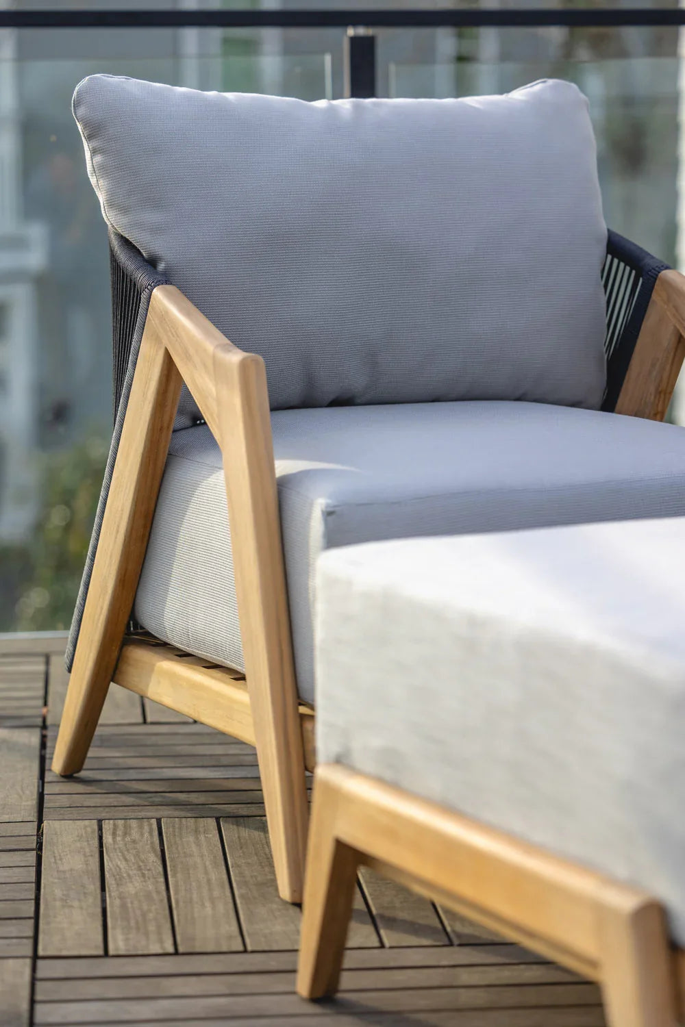 Alpine Teak Wooden Outdoor Lounge Chair-Outdoor Lounge Chairs-Lloyd Flanders-LOOMLAN