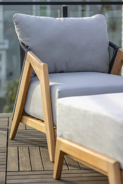 Alpine Teak Wooden Outdoor Lounge Chair-Outdoor Lounge Chairs-Lloyd Flanders-LOOMLAN