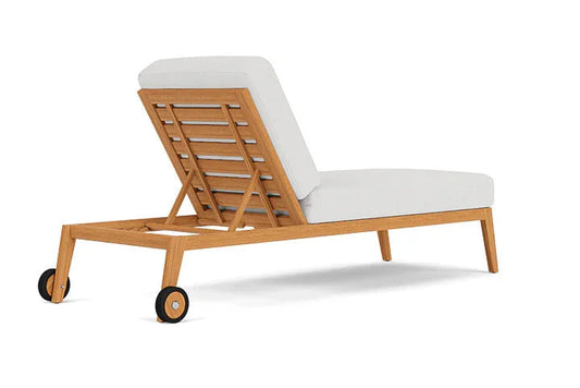 Alpine Teak Wooden Outdoor Pool Chaise-Outdoor Chaises-Lloyd Flanders-LOOMLAN