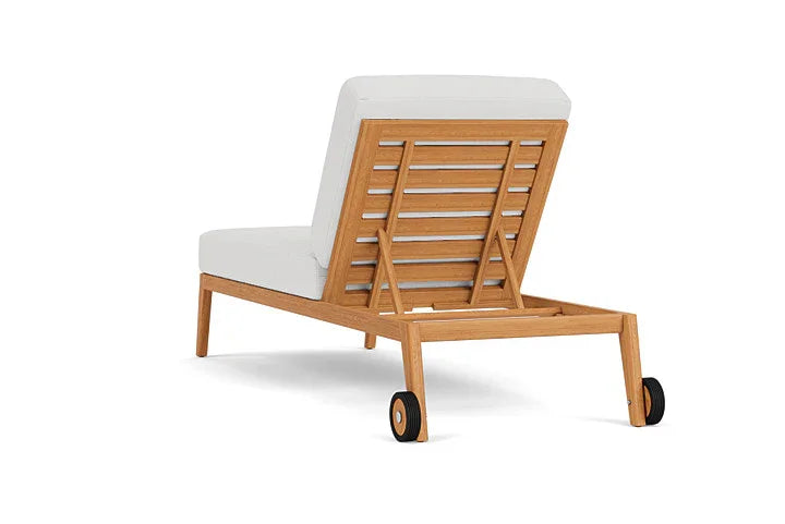 Alpine Teak Wooden Outdoor Pool Chaise-Outdoor Chaises-Lloyd Flanders-LOOMLAN