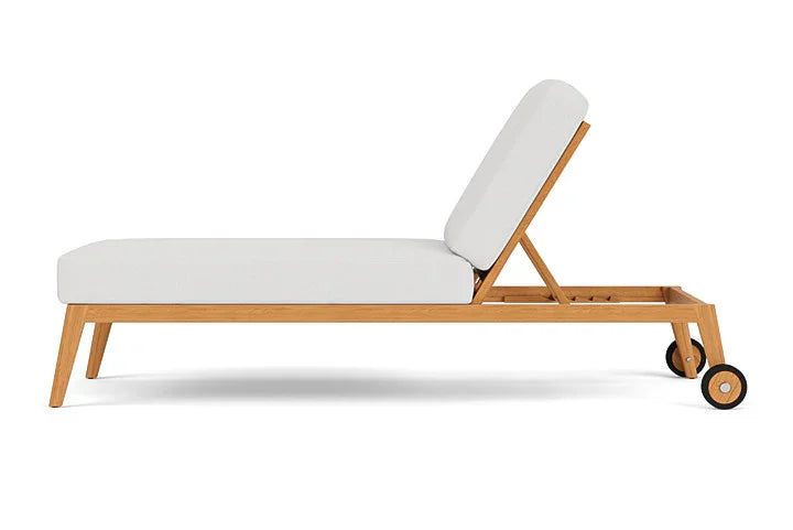 Alpine Teak Wooden Outdoor Pool Chaise-Outdoor Chaises-Lloyd Flanders-LOOMLAN