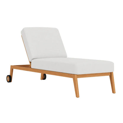 Alpine Teak Wooden Outdoor Pool Chaise-Outdoor Chaises-Lloyd Flanders-LOOMLAN