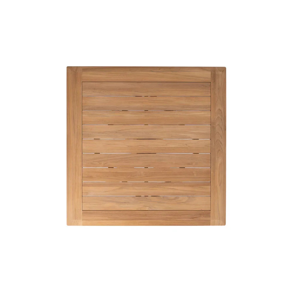 Alpine Teak Wooden Pedestal Outdoor Dining Table-Outdoor Dining Tables-Lloyd Flanders-LOOMLAN