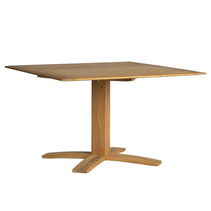 Alpine Teak Wooden Pedestal Outdoor Dining Table-Outdoor Dining Tables-Lloyd Flanders-LOOMLAN