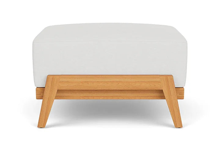 Alpine Teak Wooden Rectangular Outdoor Ottoman-Outdoor Ottomans-Lloyd Flanders-LOOMLAN
