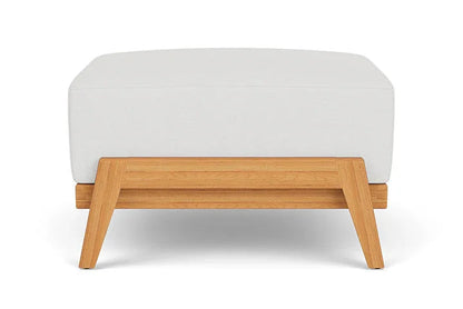Alpine Teak Wooden Rectangular Outdoor Ottoman-Outdoor Ottomans-Lloyd Flanders-LOOMLAN