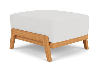 Alpine Teak Wooden Rectangular Outdoor Ottoman-Outdoor Ottomans-Lloyd Flanders-LOOMLAN