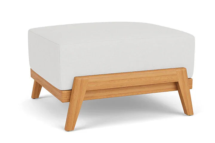 Alpine Teak Wooden Rectangular Outdoor Ottoman-Outdoor Ottomans-Lloyd Flanders-LOOMLAN