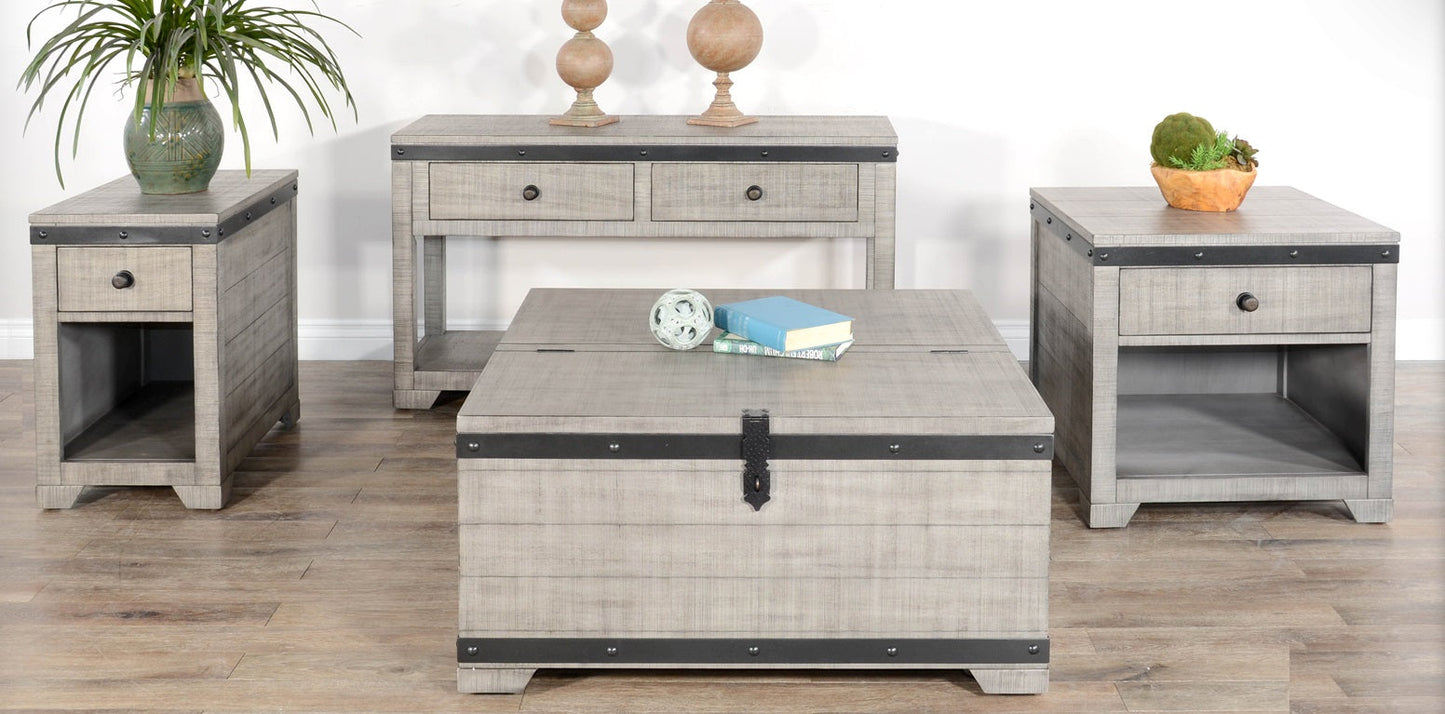 Alpine Two Drawers Wood Console Table