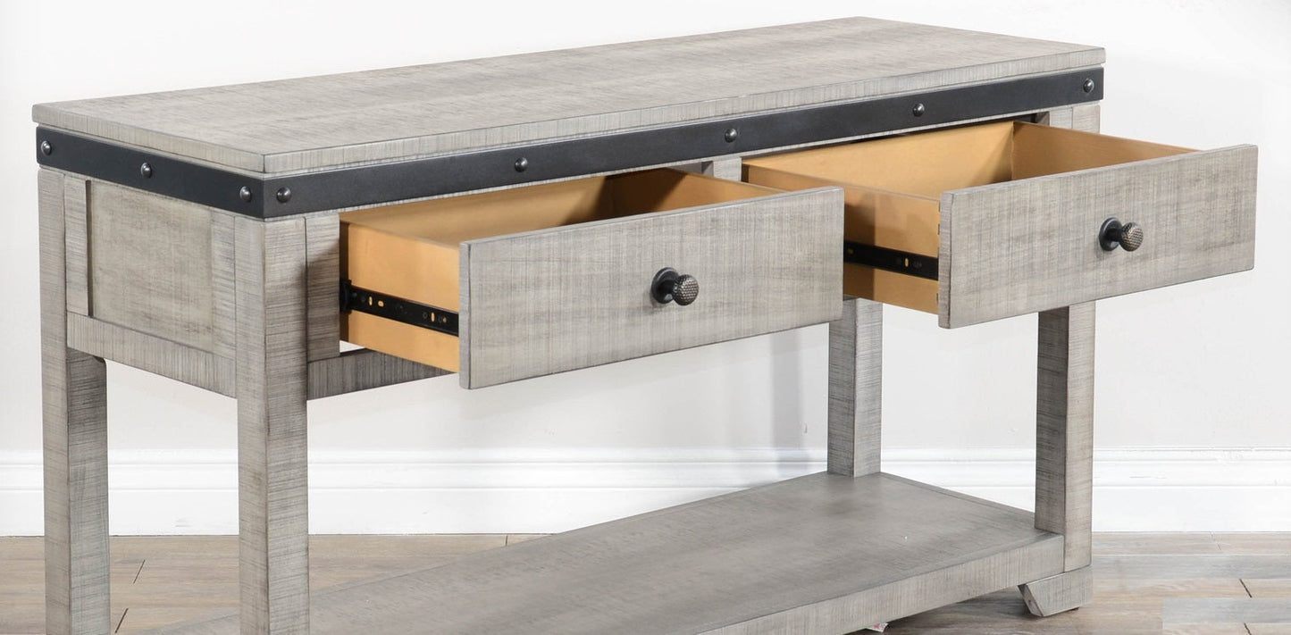 Alpine Two Drawers Wood Console Table