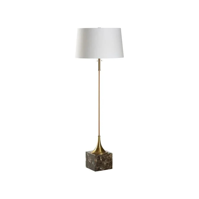 Alsace Marble Base Floor Lamp-Floor Lamps-Wildwood-LOOMLAN