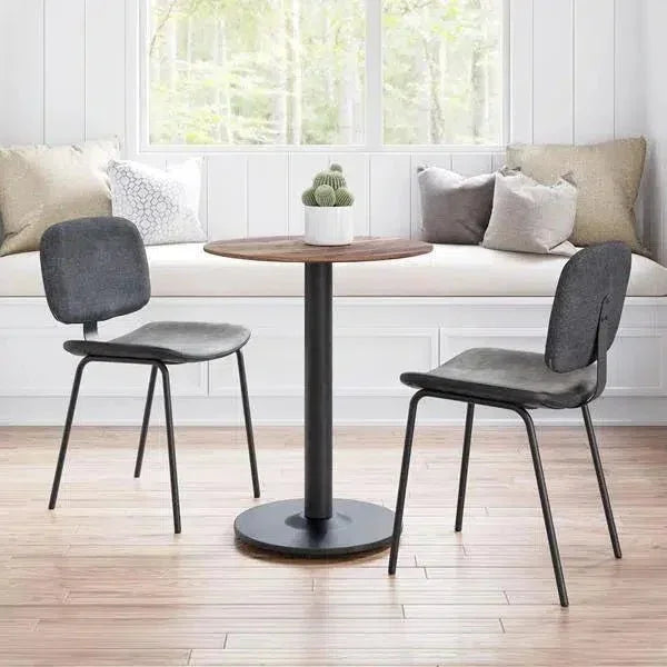 Alto Bistro Table Brown & Black Made Steel-Dining Tables-Zuo Modern-LOOMLAN