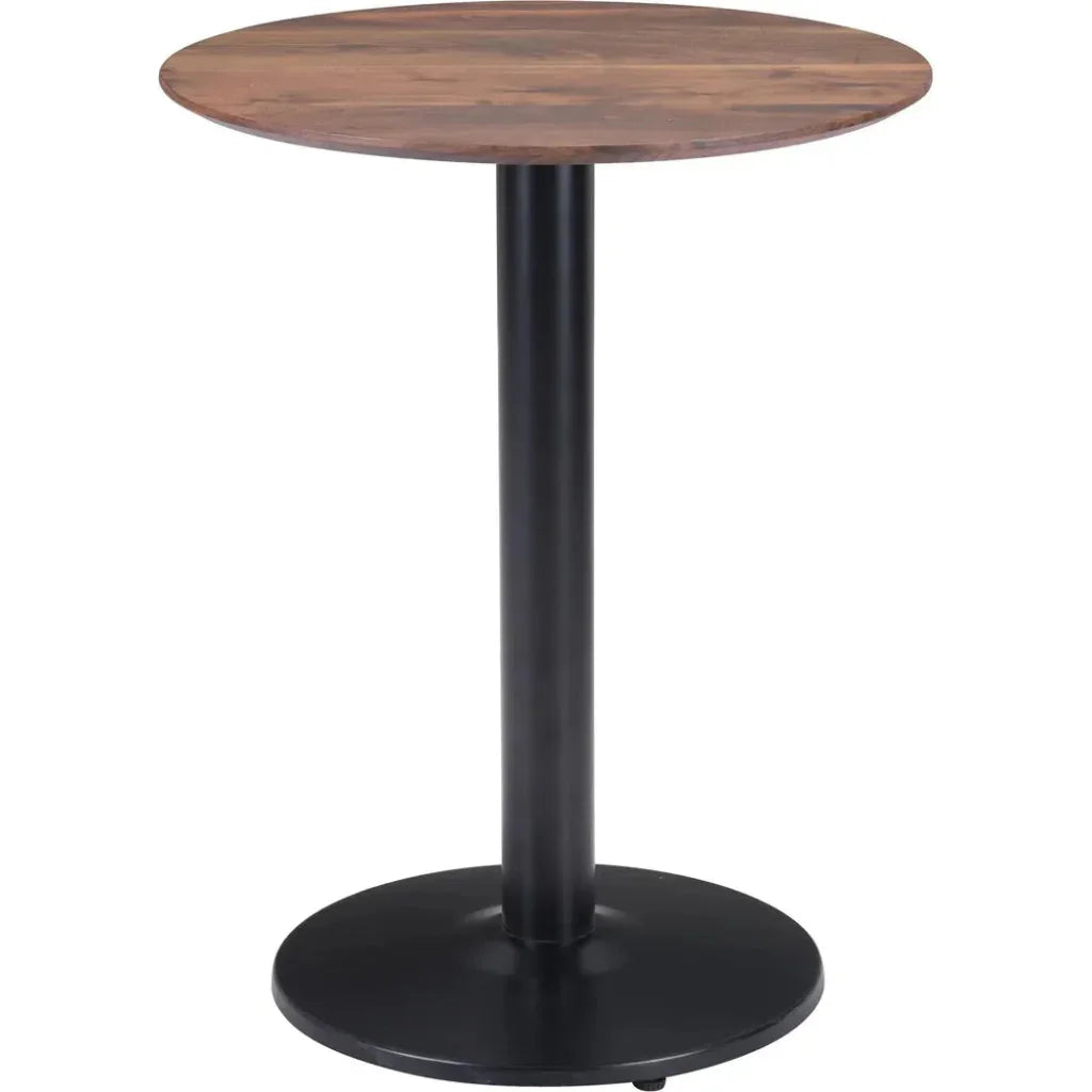 Alto Bistro Table Brown & Black Made Steel-Dining Tables-Zuo Modern-LOOMLAN