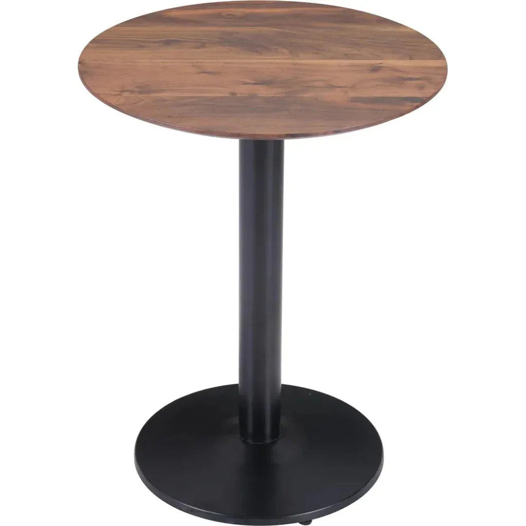 Alto Bistro Table Brown & Black Made Steel-Dining Tables-Zuo Modern-LOOMLAN