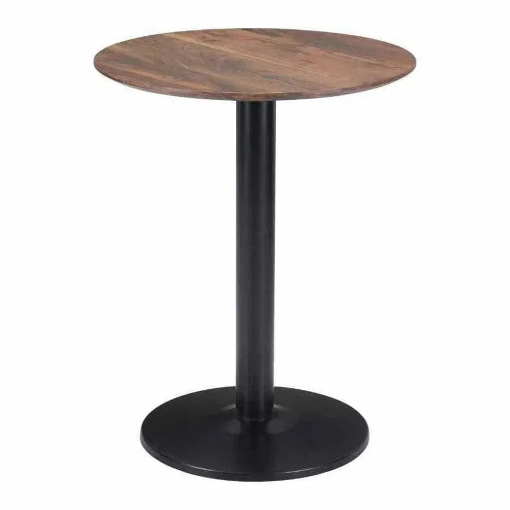 Alto Bistro Table Brown & Black Made Steel-Dining Tables-Zuo Modern-LOOMLAN