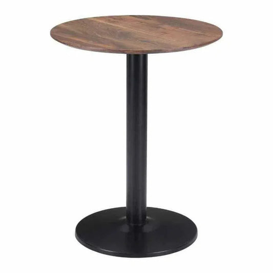 Alto Bistro Table Brown & Black Made Steel-Dining Tables-Zuo Modern-LOOMLAN
