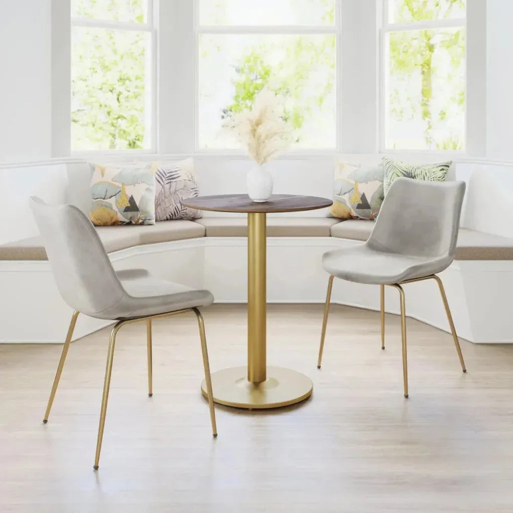 Alto Bistro Table Brown & Gold-Dining Tables-Zuo Modern-LOOMLAN