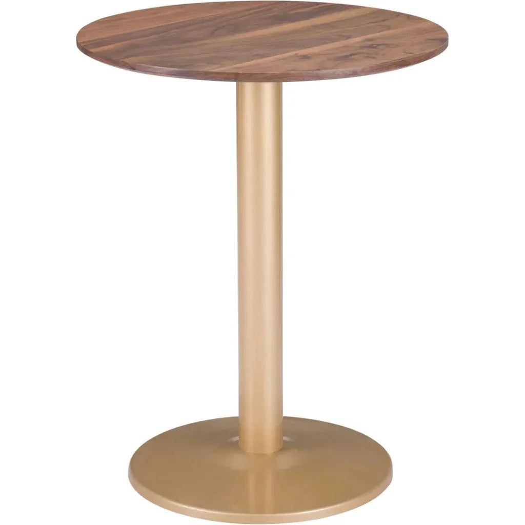 Alto Bistro Table Brown & Gold-Dining Tables-Zuo Modern-LOOMLAN