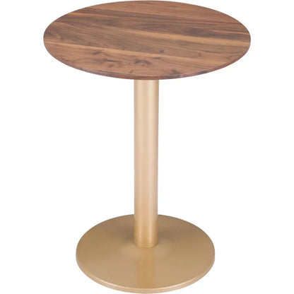 Alto Bistro Table Brown & Gold-Dining Tables-Zuo Modern-LOOMLAN