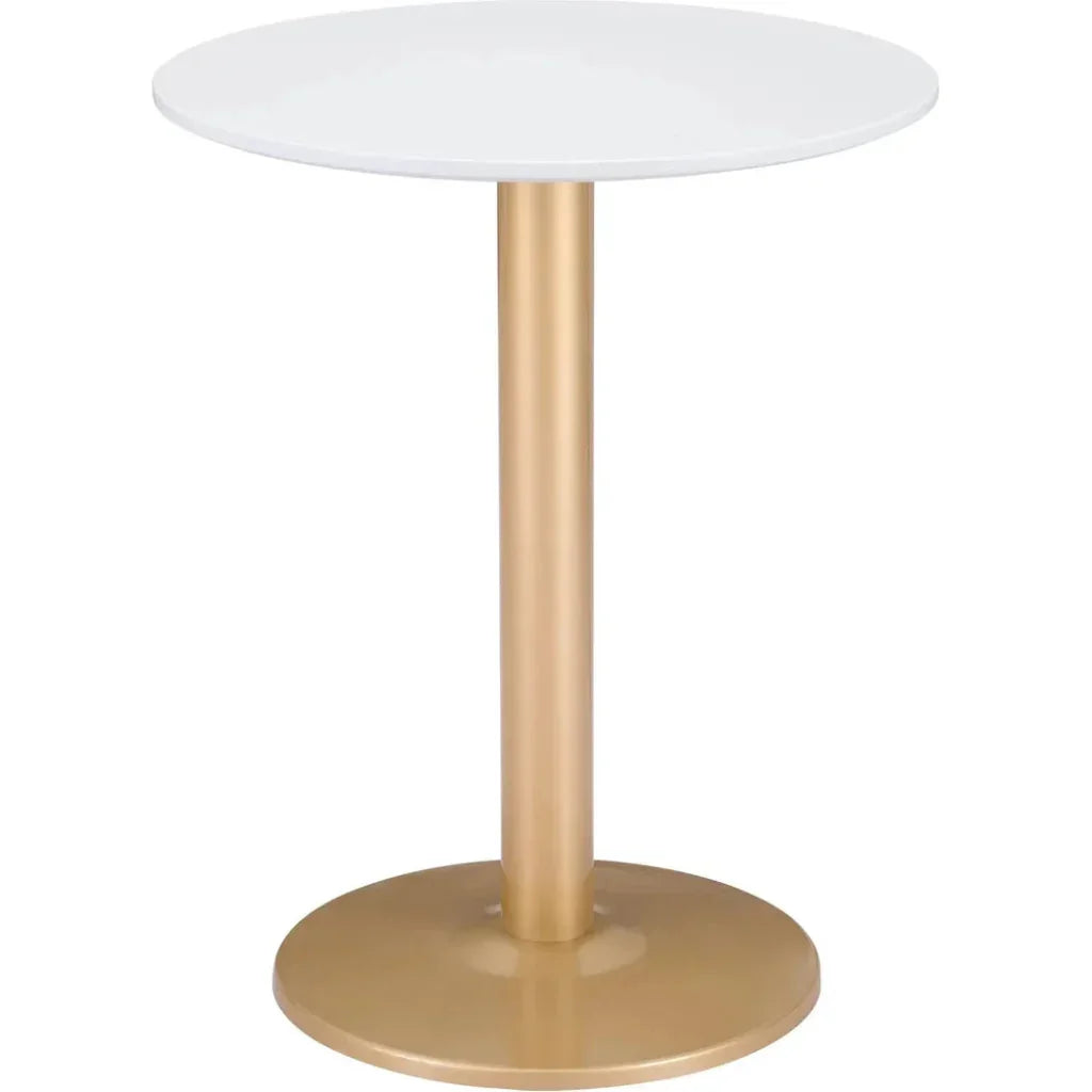 Alto Bistro Table White & Gold-Dining Tables-Zuo Modern-LOOMLAN