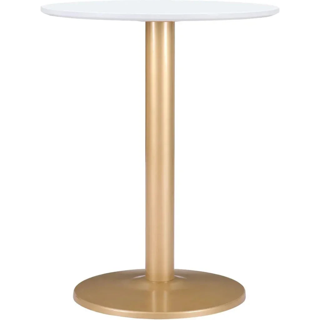 Alto Bistro Table White & Gold-Dining Tables-Zuo Modern-LOOMLAN