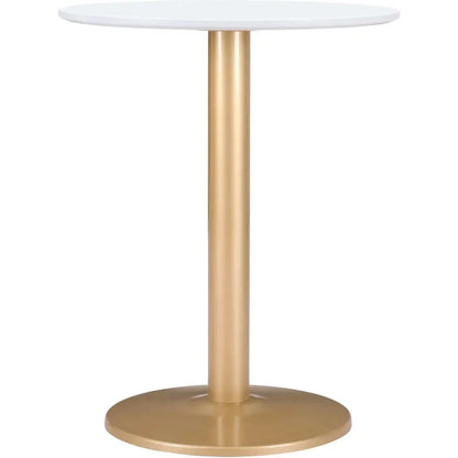 Alto Bistro Table White & Gold-Dining Tables-Zuo Modern-LOOMLAN