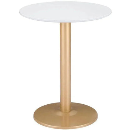 Alto Bistro Table White & Gold-Dining Tables-Zuo Modern-LOOMLAN