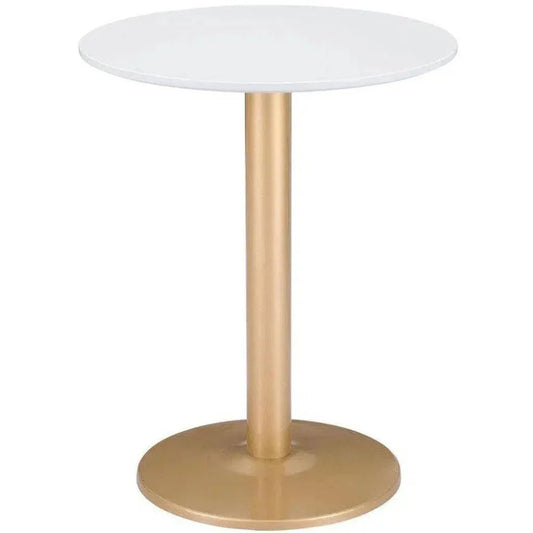 Alto Bistro Table White & Gold-Dining Tables-Zuo Modern-LOOMLAN