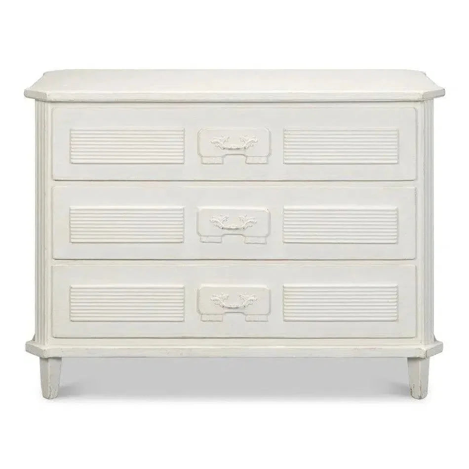Altus Commode Antique White Three Drawers Chest - LOOMLAN - Sarreid - Chests